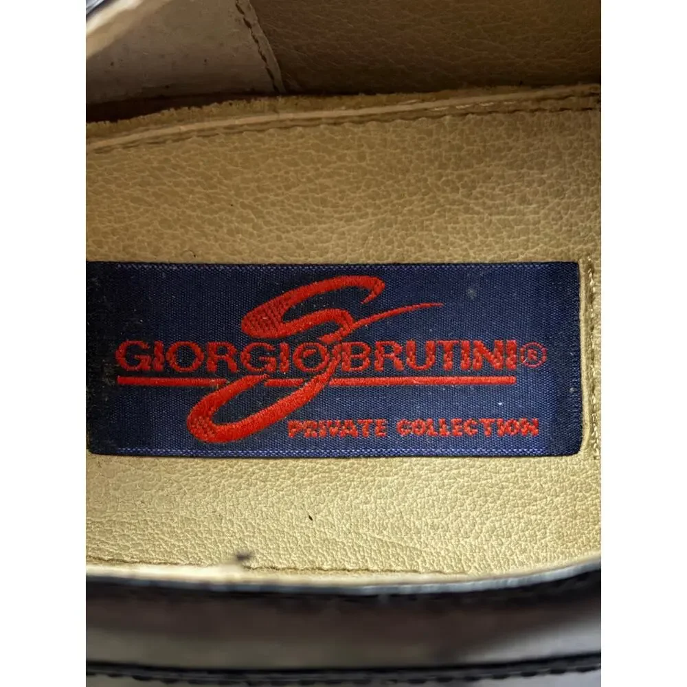 Giorgio Brutini Private Collection Men's 14 Black Leather Lace Up Dress Shoes